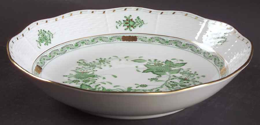 Indian Basket Green (FV) 10" Round Vegetable Bowl by Herend-1