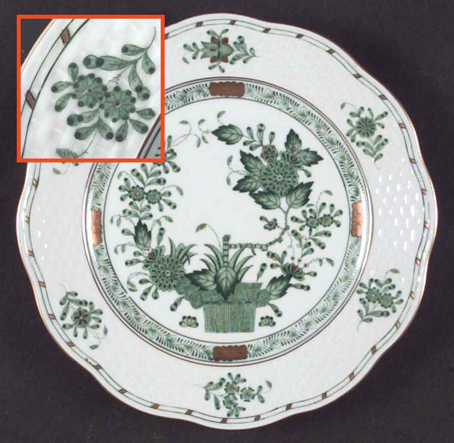 Indian Basket Green (FV) Salad Plate by Herend-1