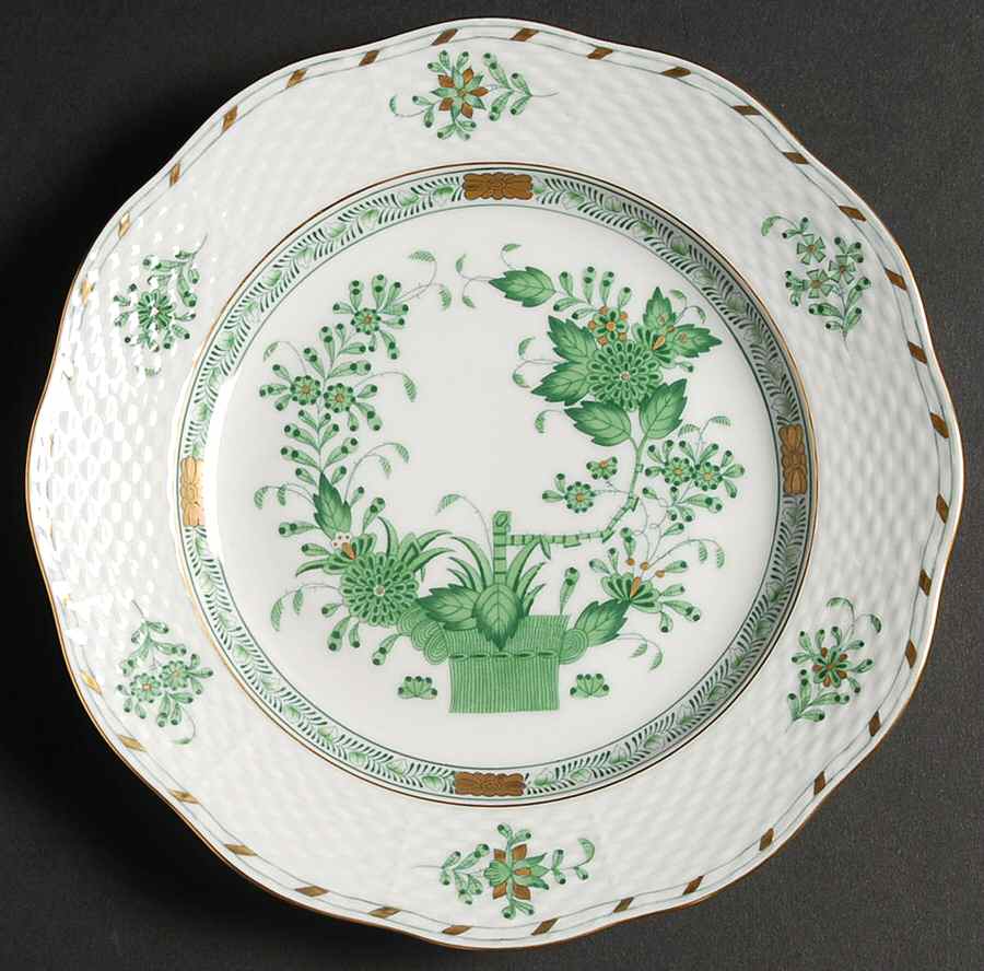 Indian Basket Green (FV) Salad Plate by Herend-1