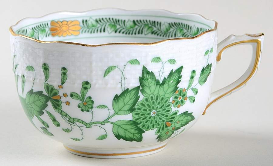 Indian Basket Green (FV) Flat Cup by Herend-1