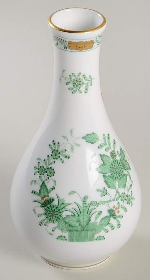 Indian Basket Green (FV) 6" Bud Vase by Herend-1