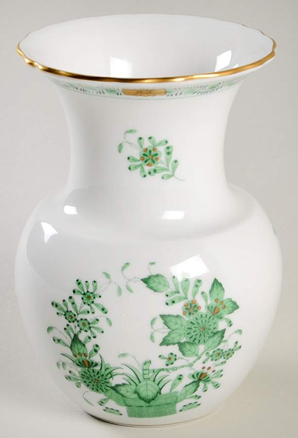 Indian Basket Green (FV) 5" Vase by Herend-1