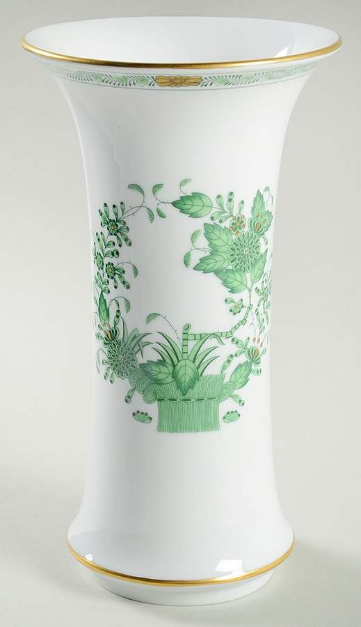Indian Basket Green (FV) 8" Flared Vase by Herend-1