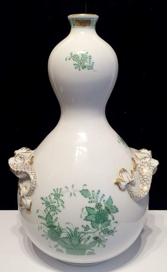 Indian Basket Green (FV) 10" Vase by Herend-1