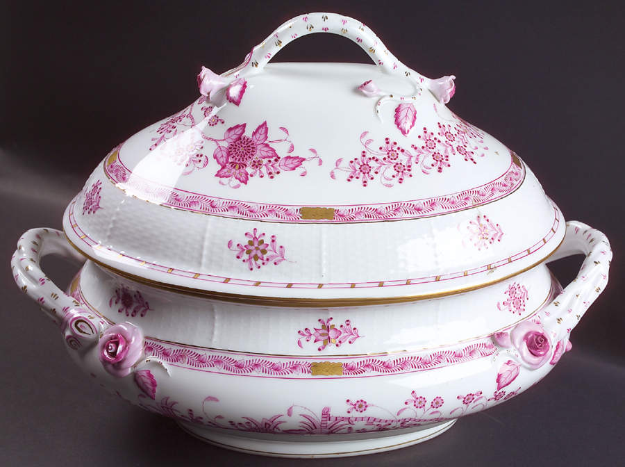 Indian Basket Raspberry (P) Tureen &  Lid by Herend-1