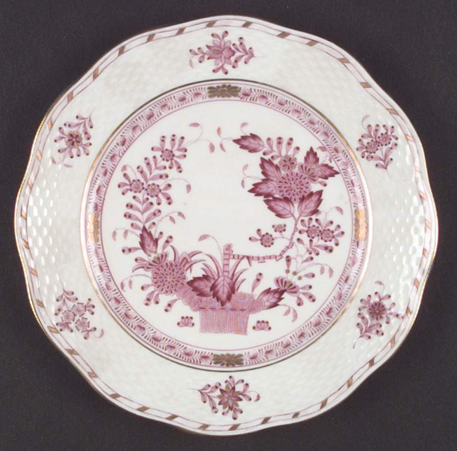 Indian Basket Raspberry (P) Salad Plate by Herend-1