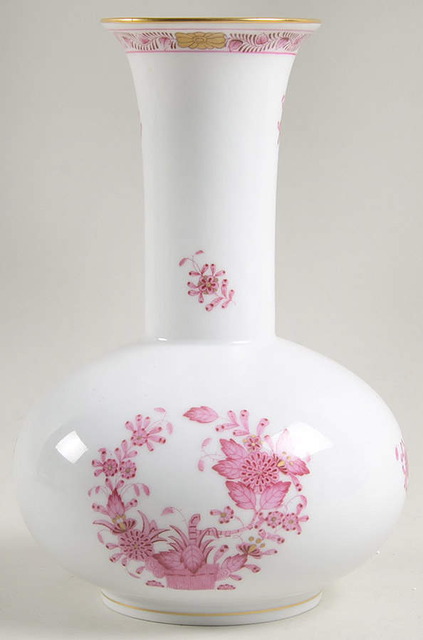 Indian Basket Raspberry (P) 7" Vase by Herend-1