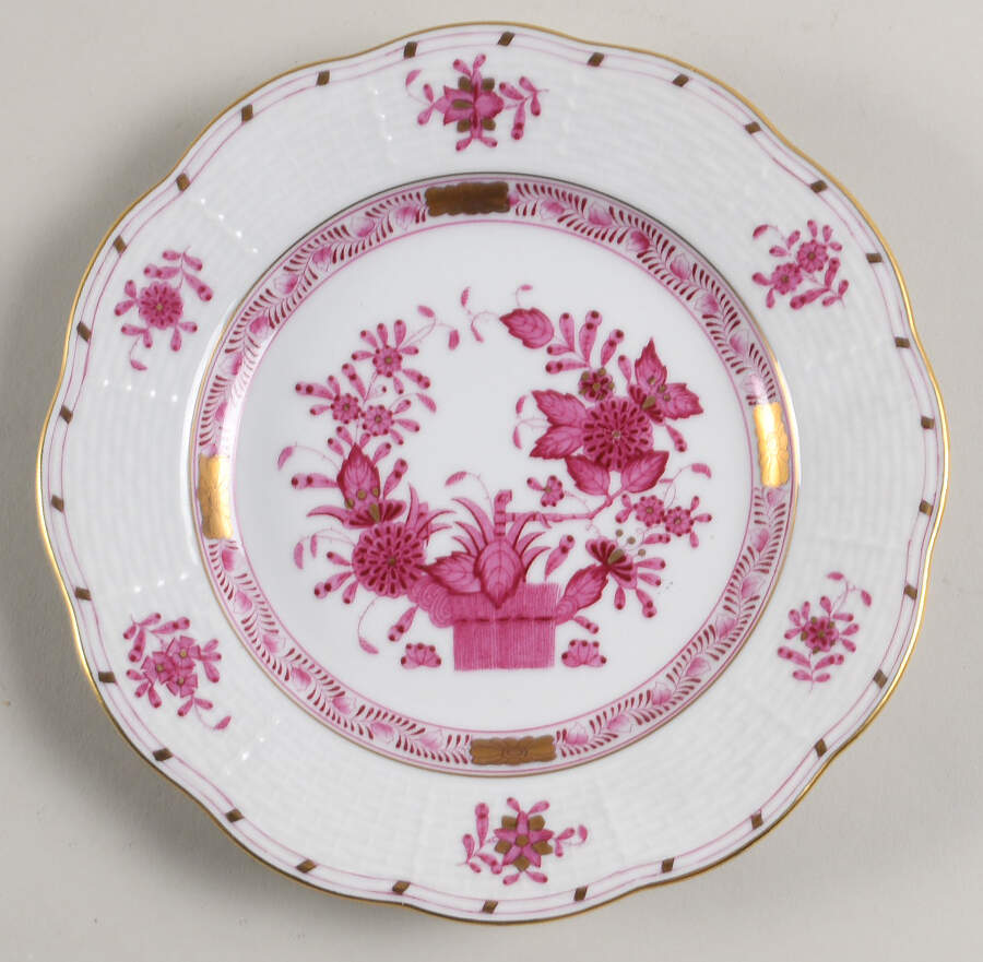 Indian Basket Raspberry (P) Bread & Butter Plate by Herend-1