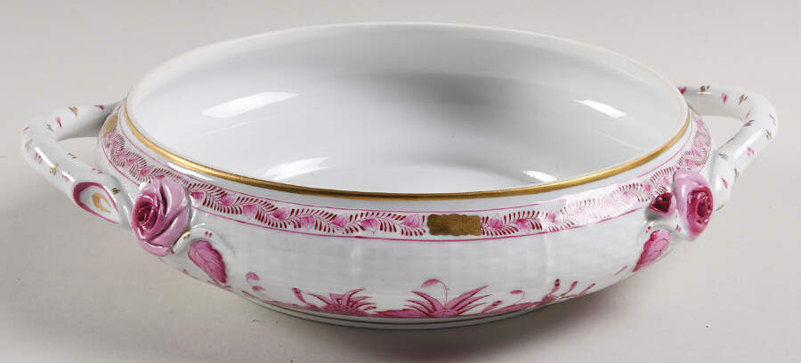 Indian Basket Raspberry (P) Round Vegetable No Lid by Herend-1