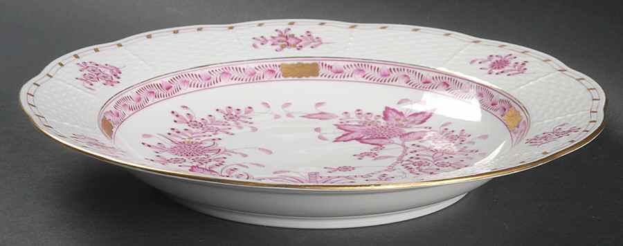 Indian Basket Raspberry (P) Large Rim Soup Bowl by Herend-1