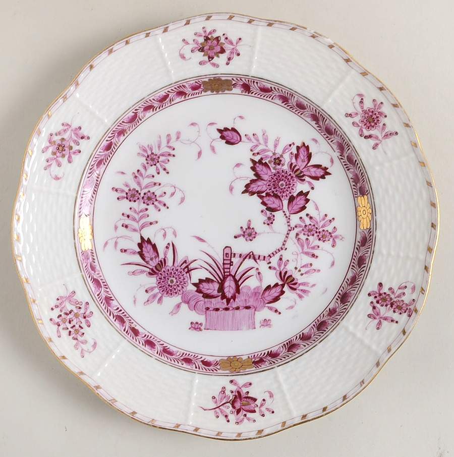 Indian Basket Raspberry (P) Luncheon Plate by Herend-1