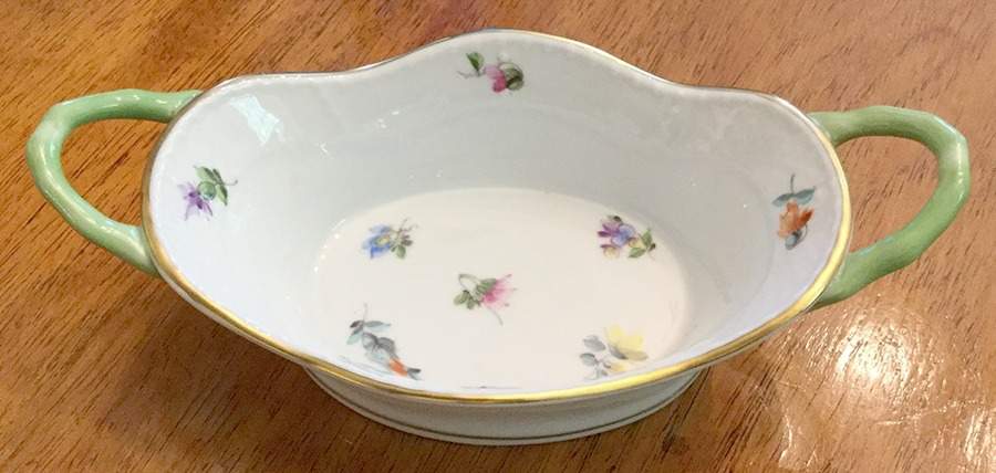 Kimberly (MF) 4" Oval Basket with Handles by Herend-1