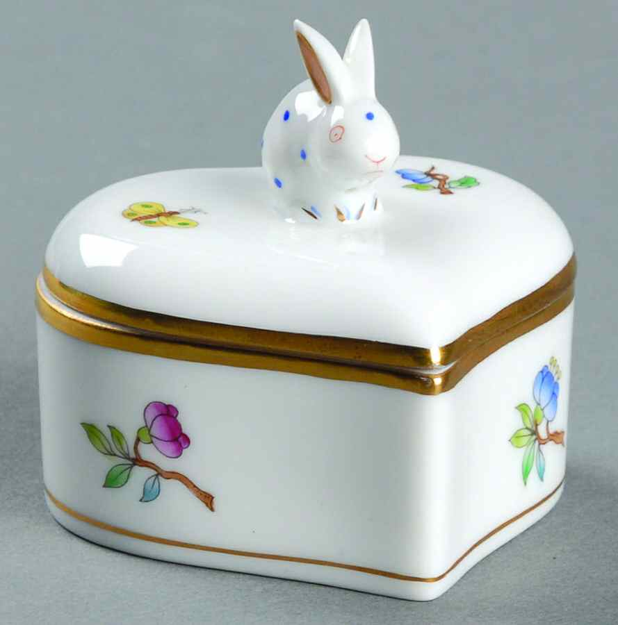Kimberly (MF) Small Heart Shape Box & Lid by Herend-1