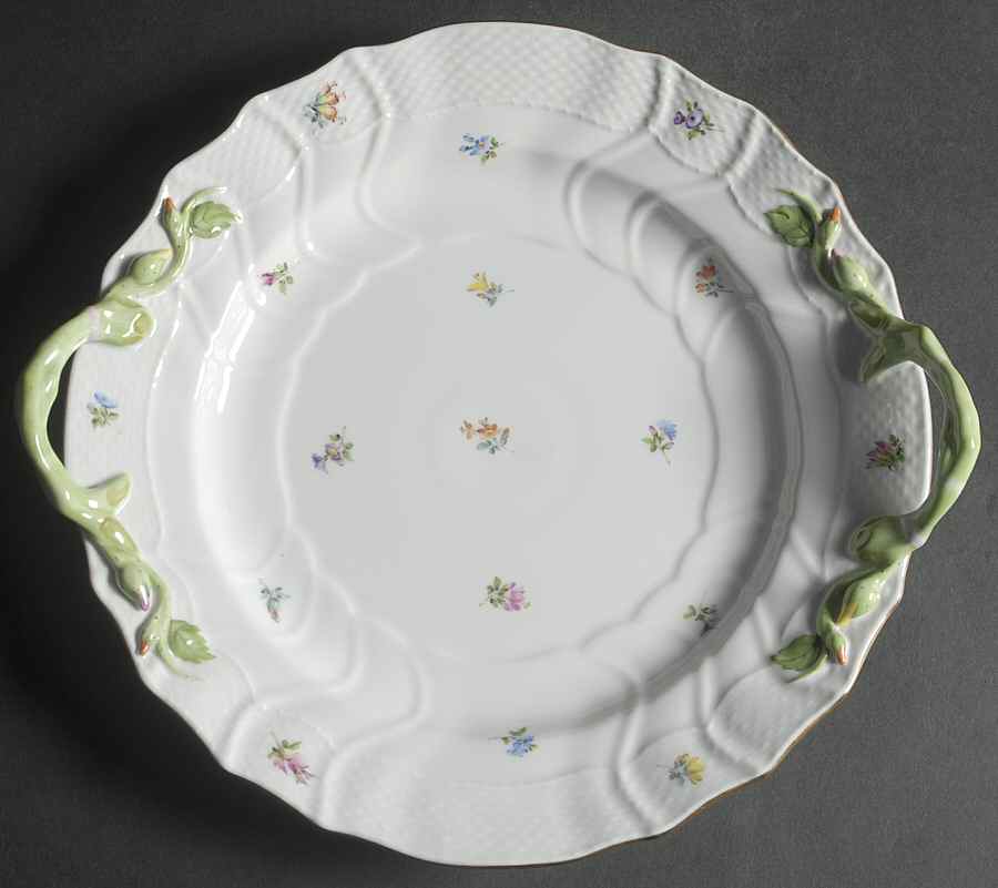 Kimberly (MF) 12" Handled Chop Plate (Round Platter) by Herend-1