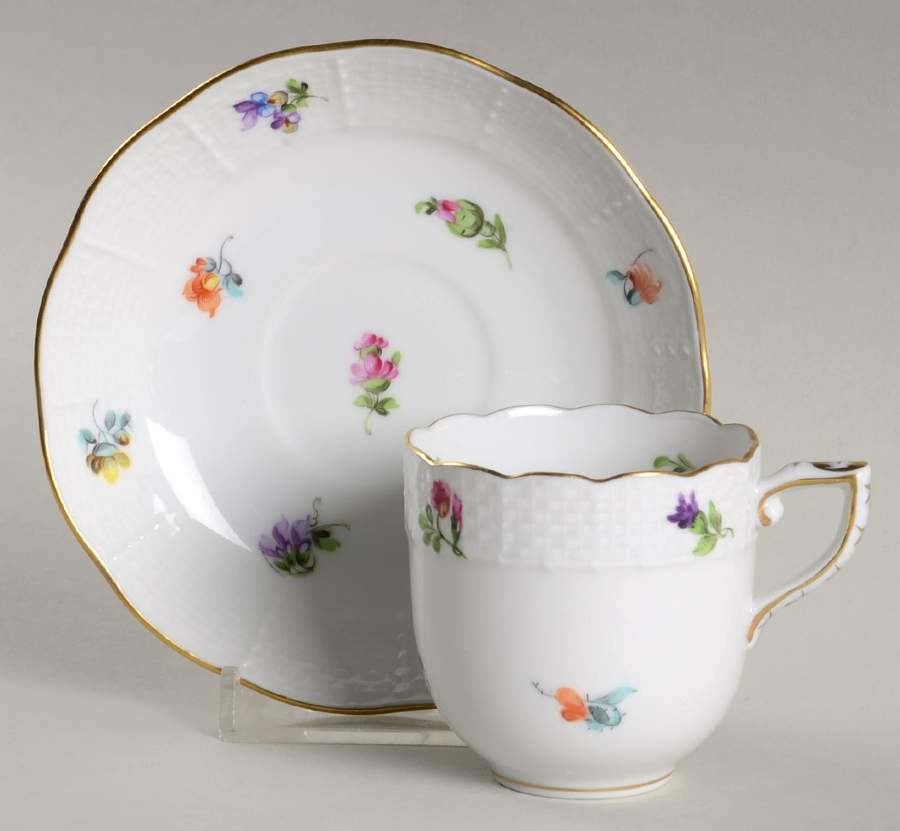 Kimberly (MF) Flat Demitasse Cup & Saucer Set by Herend-1