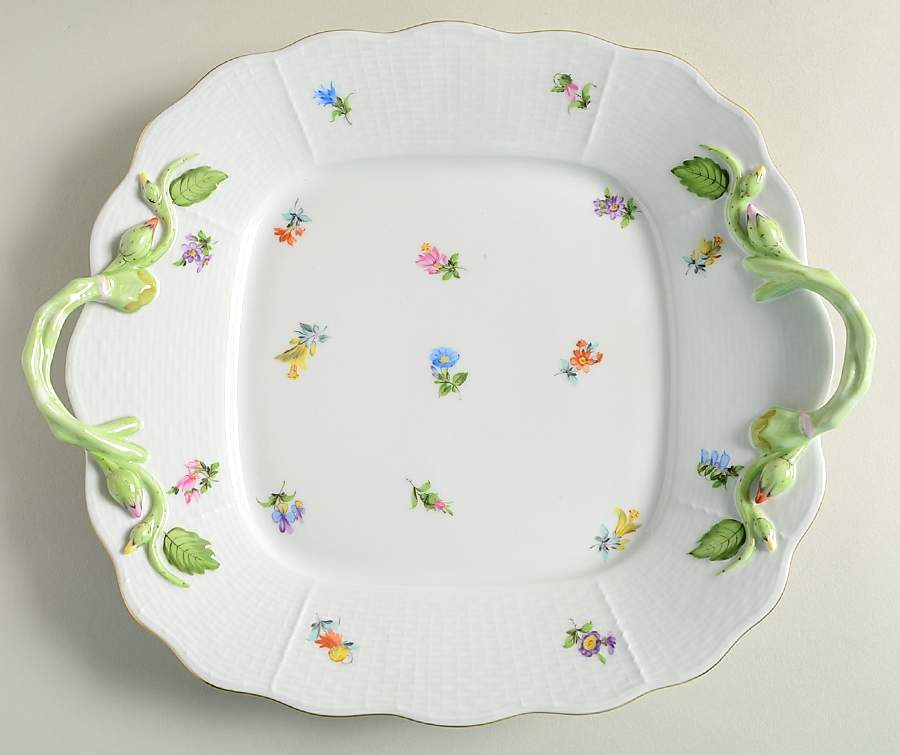 Kimberly (MF) Square Handled Cake Plate by Herend-1