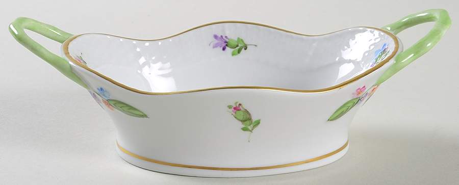 Kimberly (MF) Small Oval Basket with Handle by Herend-1