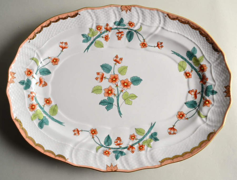 Livia (WBOS) 15" Oval Serving Platter by Herend-1