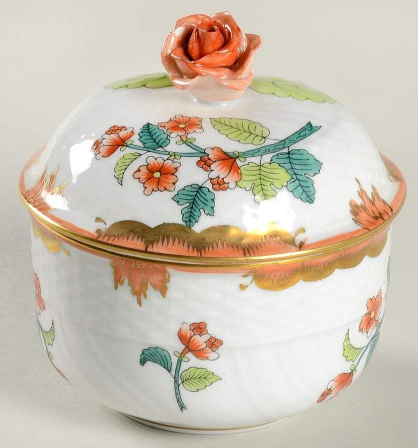 Livia (WBOS) Sugar Bowl & Lid by Herend-1