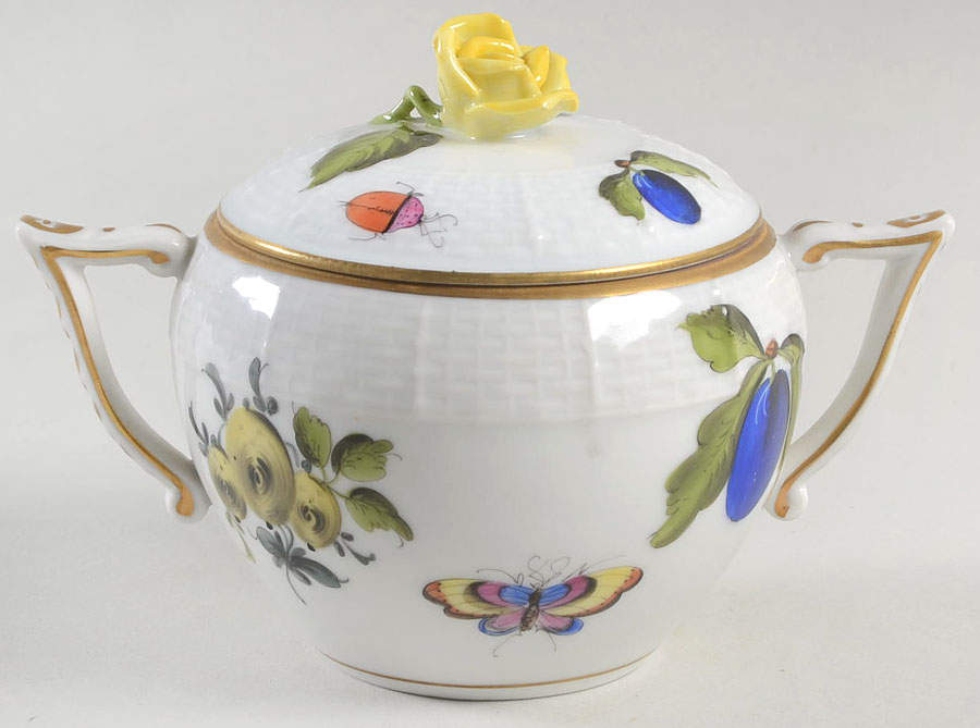 Market Garden (FR) Jam/Jelly & Lid w/Attached Underplate by Herend-1