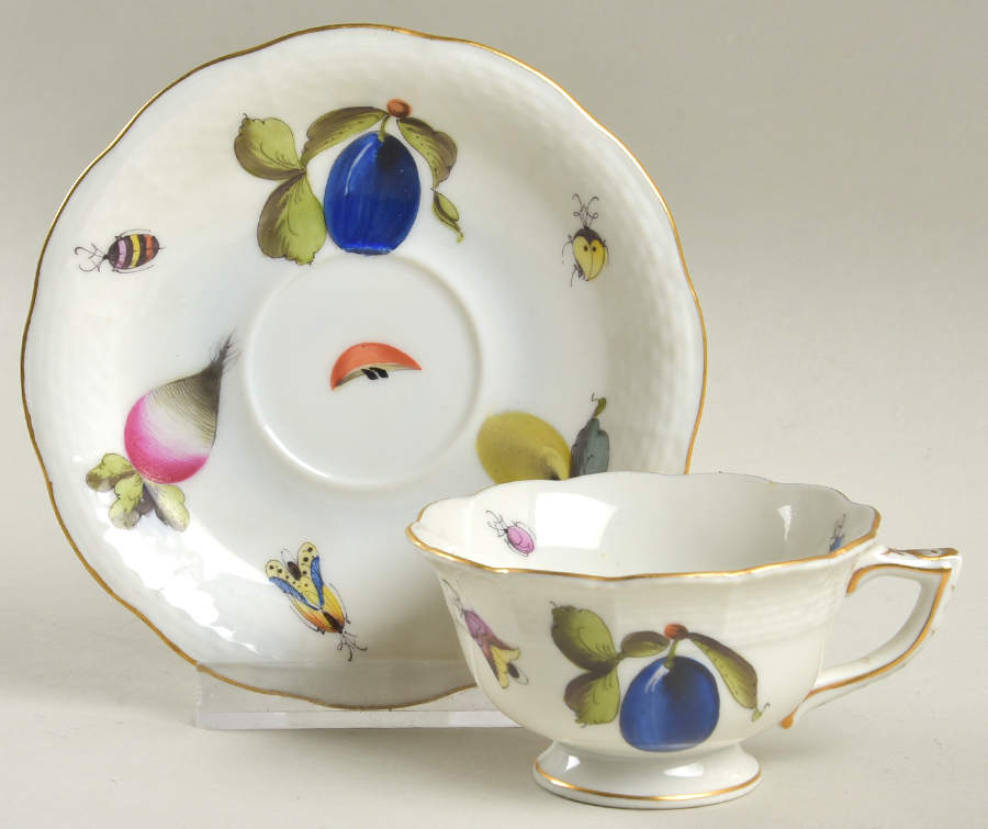 Market Garden (FR) Footed Demitasse Cup & Saucer Set by Herend-1