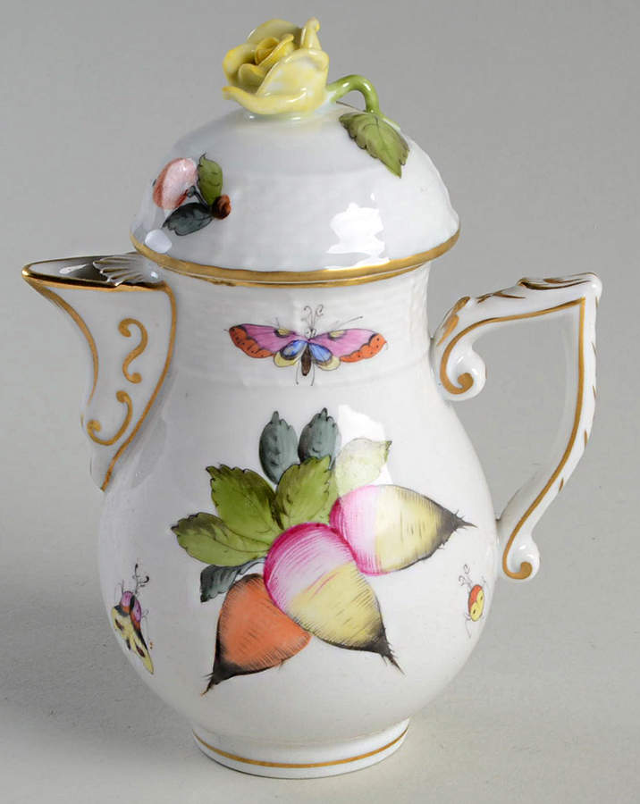 Market Garden (FR) Individual Coffee Pot & Lid by Herend-1