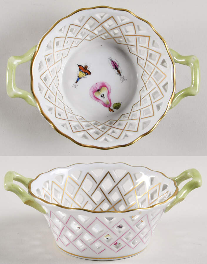 Market Garden (FR) 5" Open Weave Basket by Herend-1
