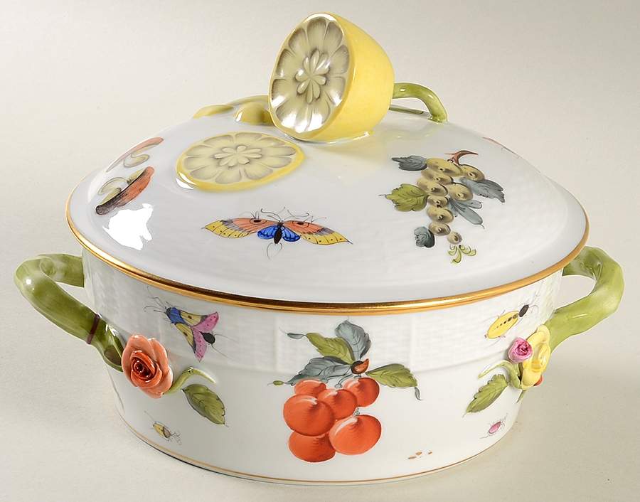 Market Garden (FR) Round Covered Vegetable by Herend-1