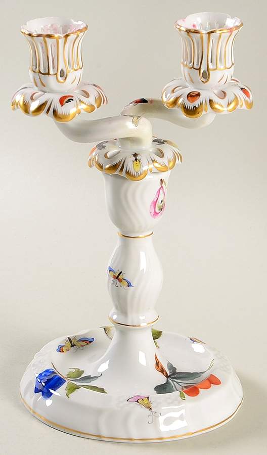 Market Garden (FR) 9" Double Light Candlestick by Herend-1