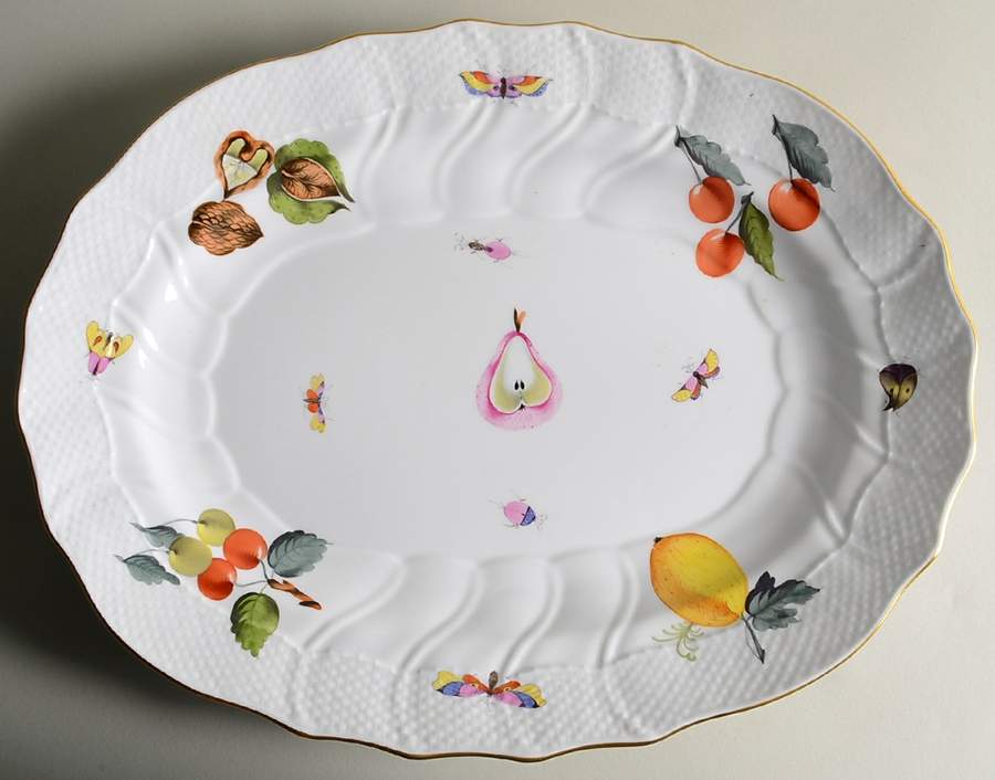 Market Garden (FR) 16" Oval Serving Platter by Herend-1