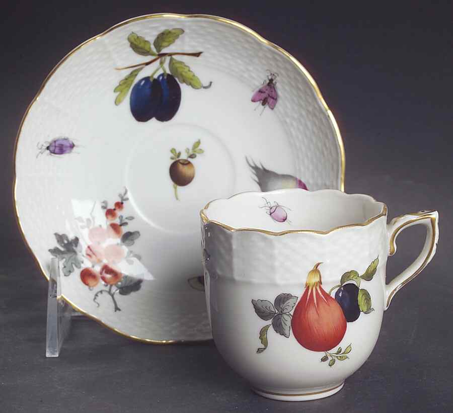 Market Garden (FR) Flat Demitasse Cup & Saucer Set by Herend-1