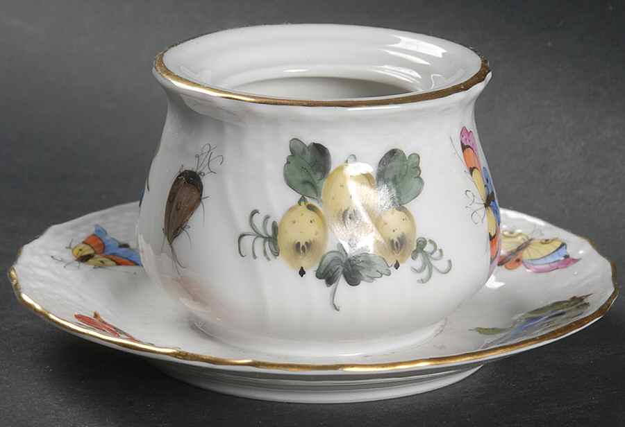 Market Garden (FR) Ink Pot with Attached Tray, No Lid by Herend-1