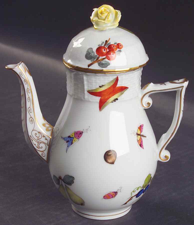 Market Garden (FR) Mini Coffee Pot & Lid by Herend-1
