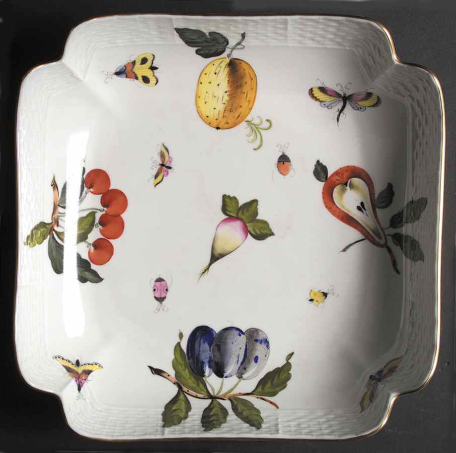 Market Garden (FR) Large Square Fruit Bowl by Herend-1