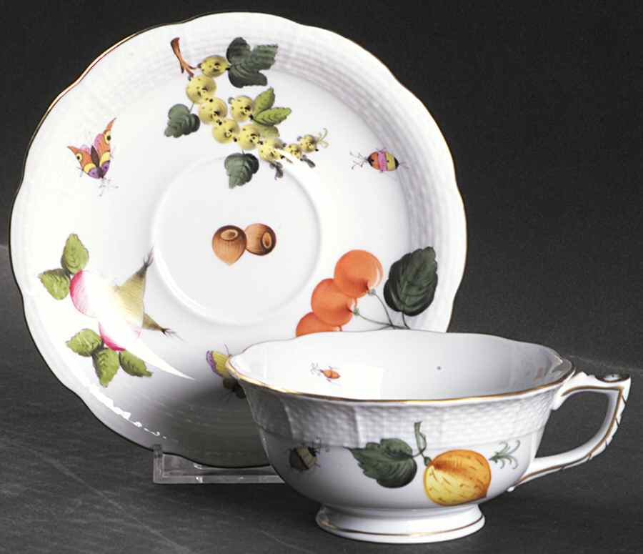 Market Garden (FR) Footed Cup & Saucer Set by Herend-1