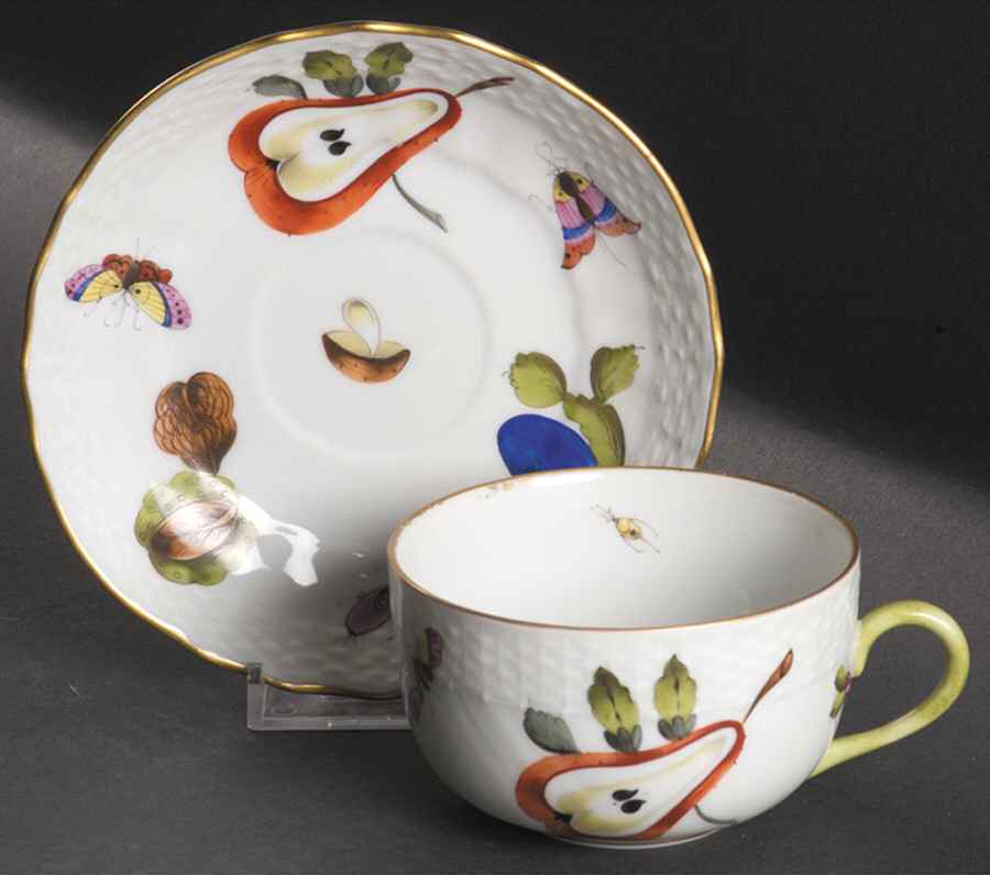 Market Garden (FR) Flat Cup & Saucer Set by Herend-1