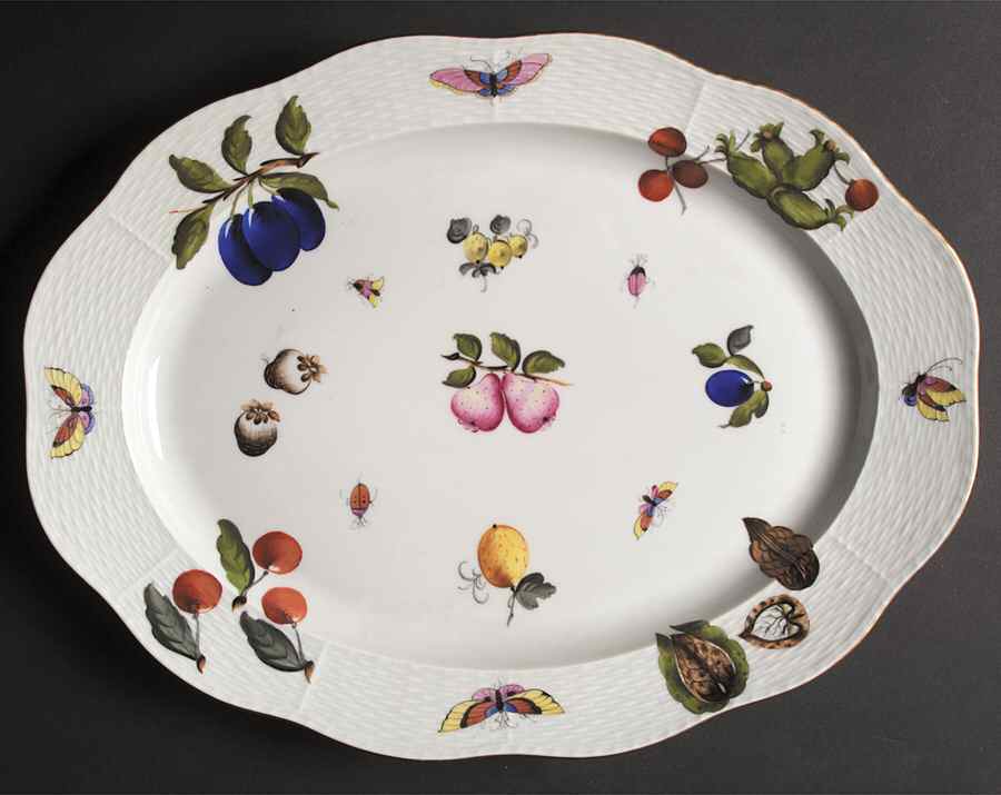 Market Garden (FR) 16" Oval Serving Platter by Herend-1