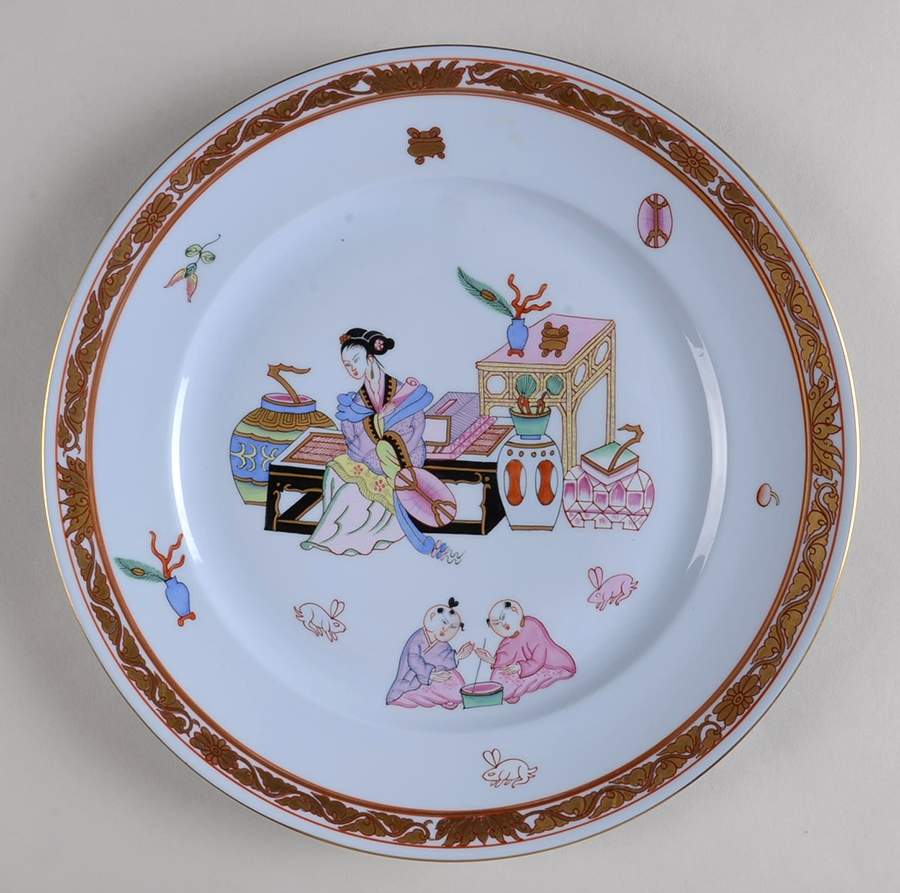 Ming (Blue Background) Dinner Plate by Herend-1