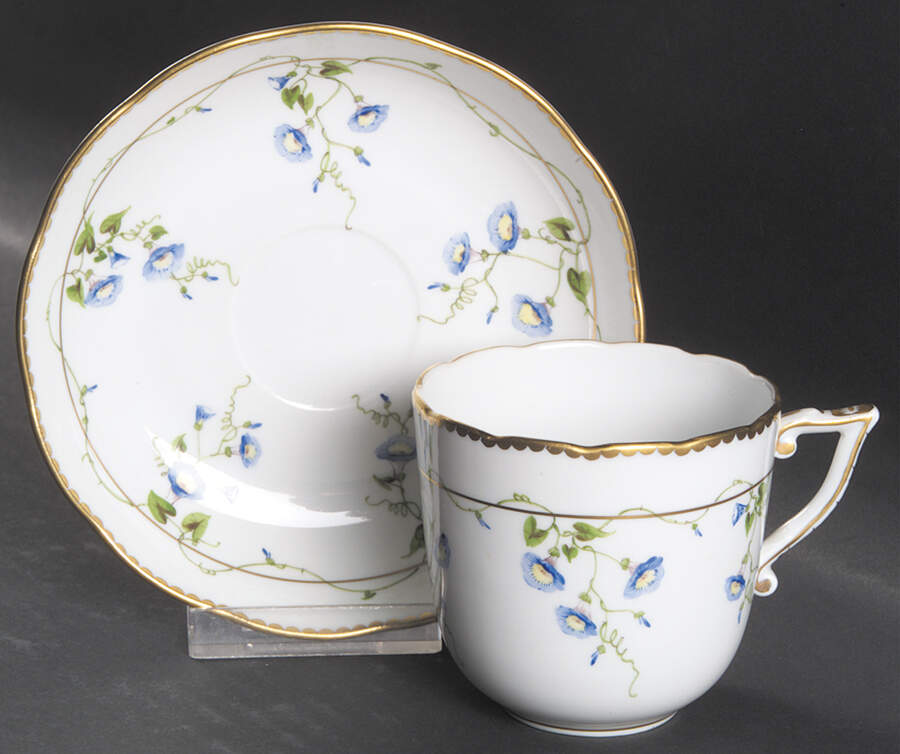Morning Glory (Ny) Flat Cup & Saucer Set by Herend-1