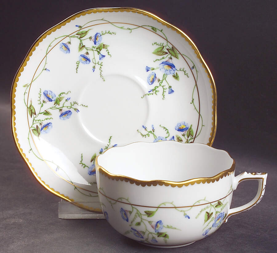 Morning Glory (Ny) Flat Cup & Saucer Set by Herend-1