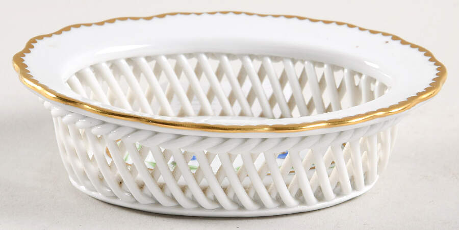 Morning Glory (Ny) 3" Oval Open Weave Basket by Herend-1