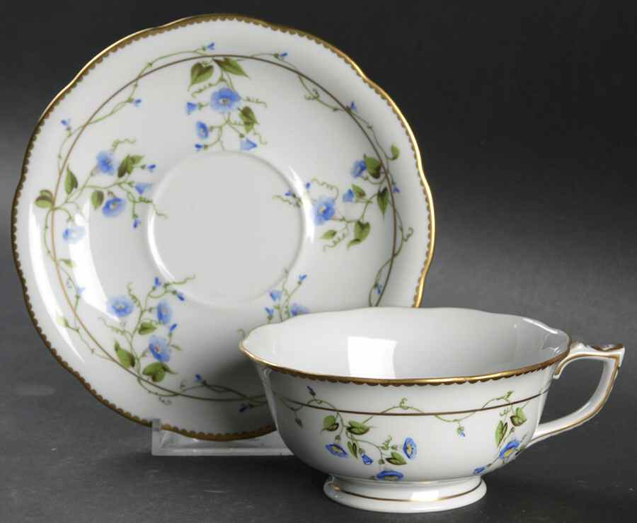 Morning Glory (Ny) Footed Cup & Saucer Set by Herend-1