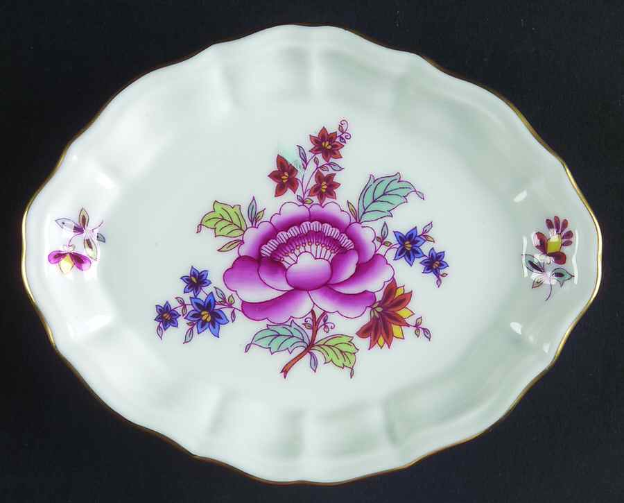 Nanking Bouquet (Nb) 4" Oval Tray by Herend-1