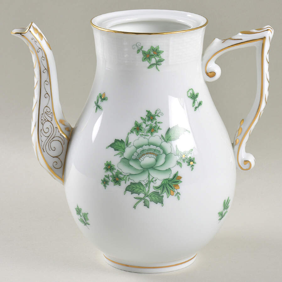 Nanking Bouquet Vert Green (NBV) Small Coffee Pot No Lid by Herend-1