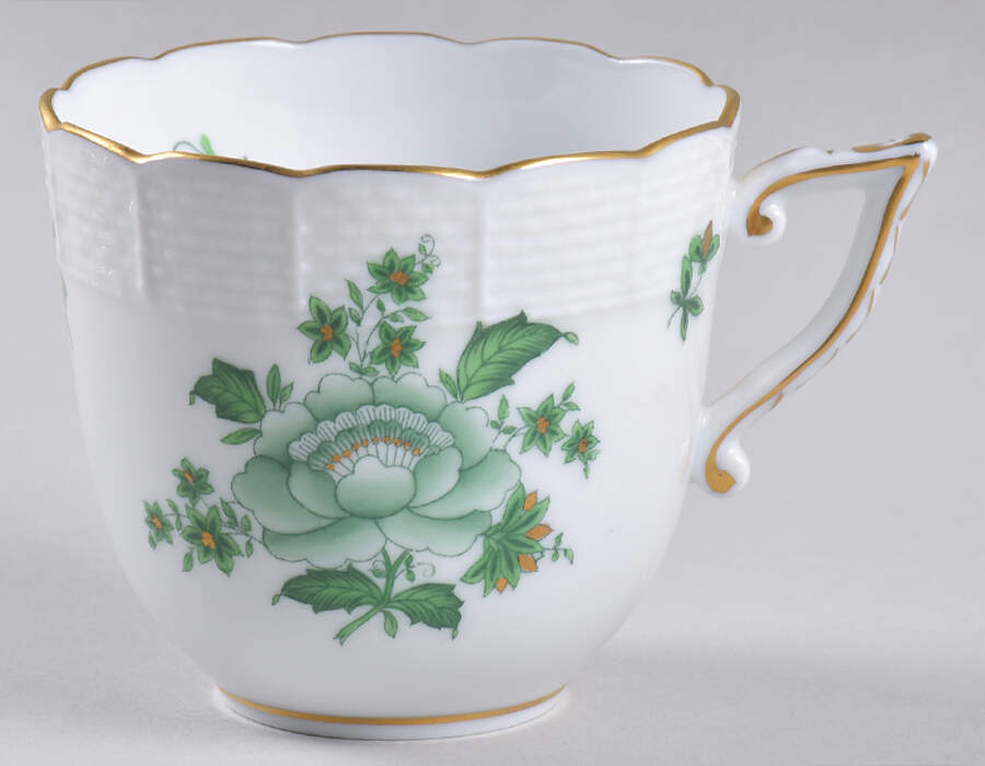 Nanking Bouquet Vert Green (NBV) Chocolate Cup by Herend-1