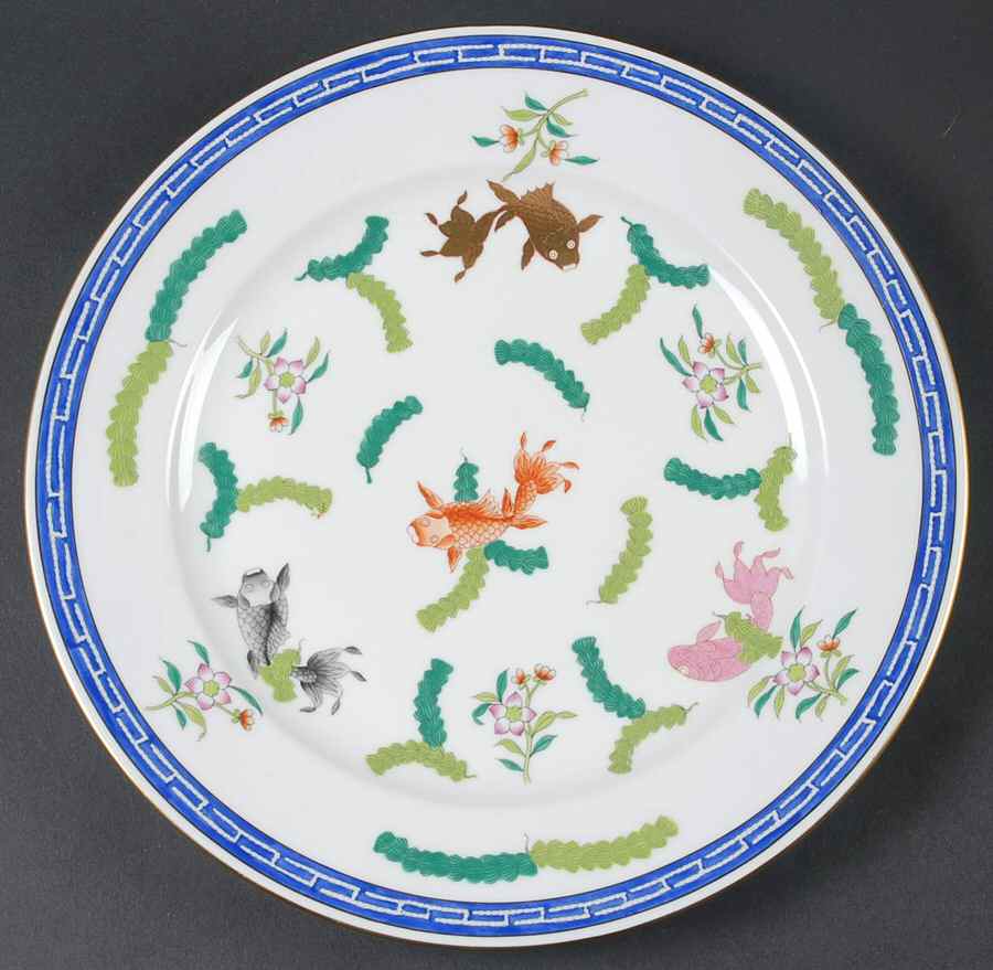 Poisson (PO) (Blue Background) Service Plate (Charger) by Herend-1