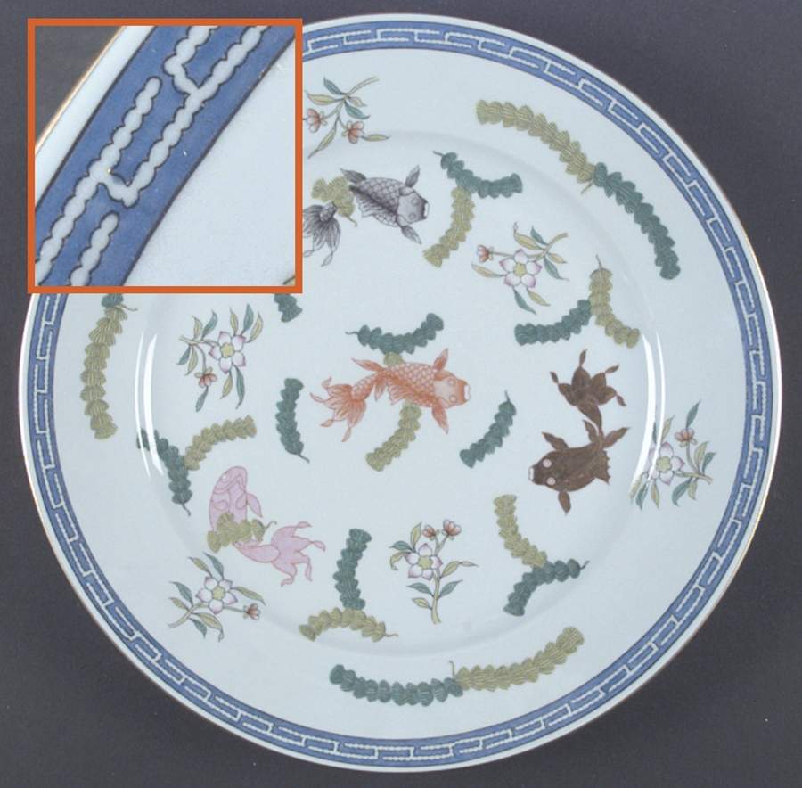 Poisson (PO) (Blue Background) Dinner Plate by Herend-1