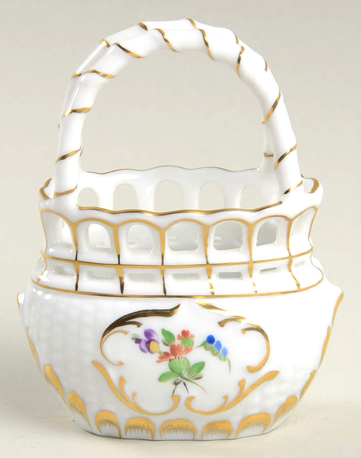 Printemps (BT) Small Pierced Basket by Herend-1