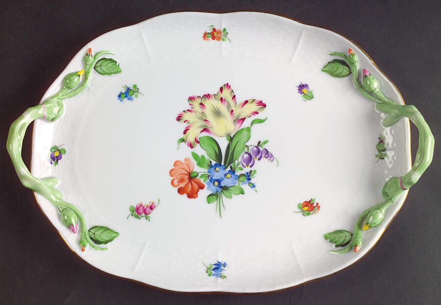 Printemps (BT) 10" Oval Handled Tray by Herend-1