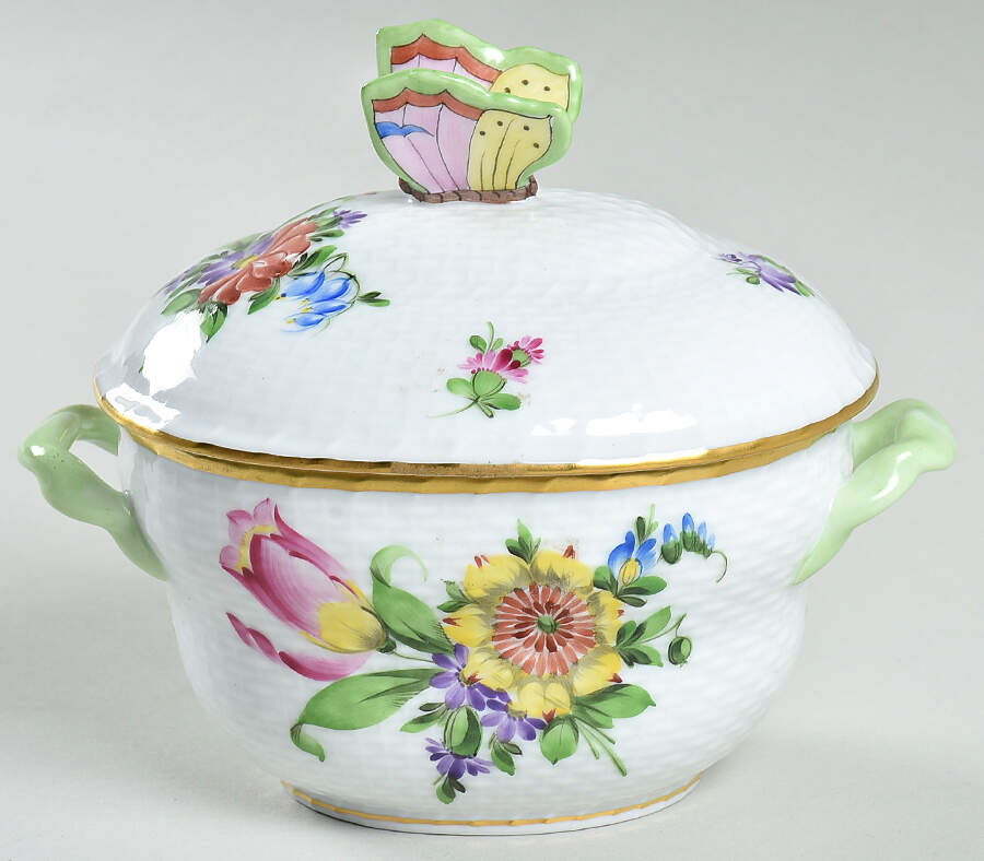 Printemps (BT) 4" Oval Bon Bon & Lid by Herend-1